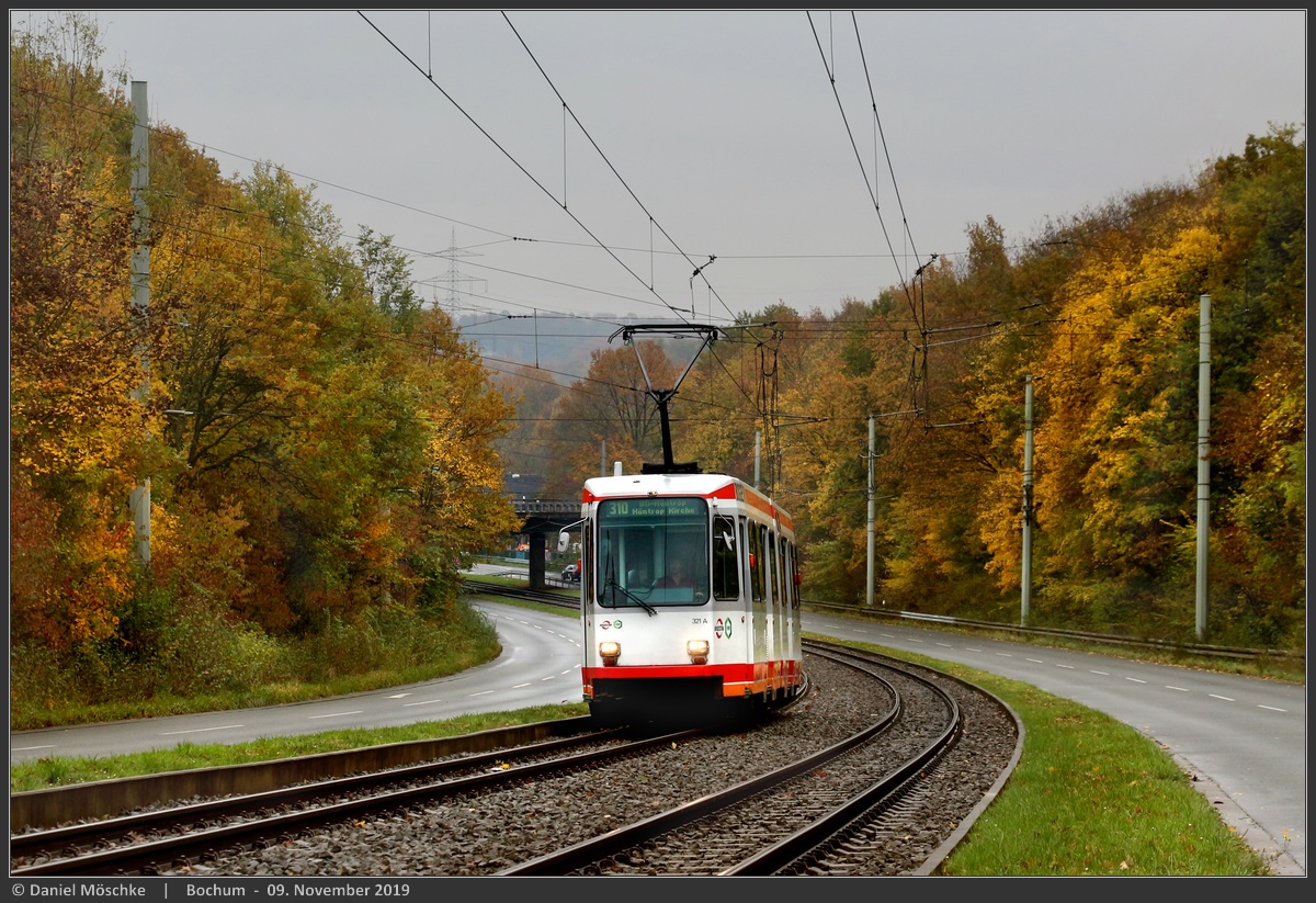 Bochum – Gelsenkirchen, Duewag M6S # 321 Bochum – Gelsenkirchen, Duewag M6S # 321