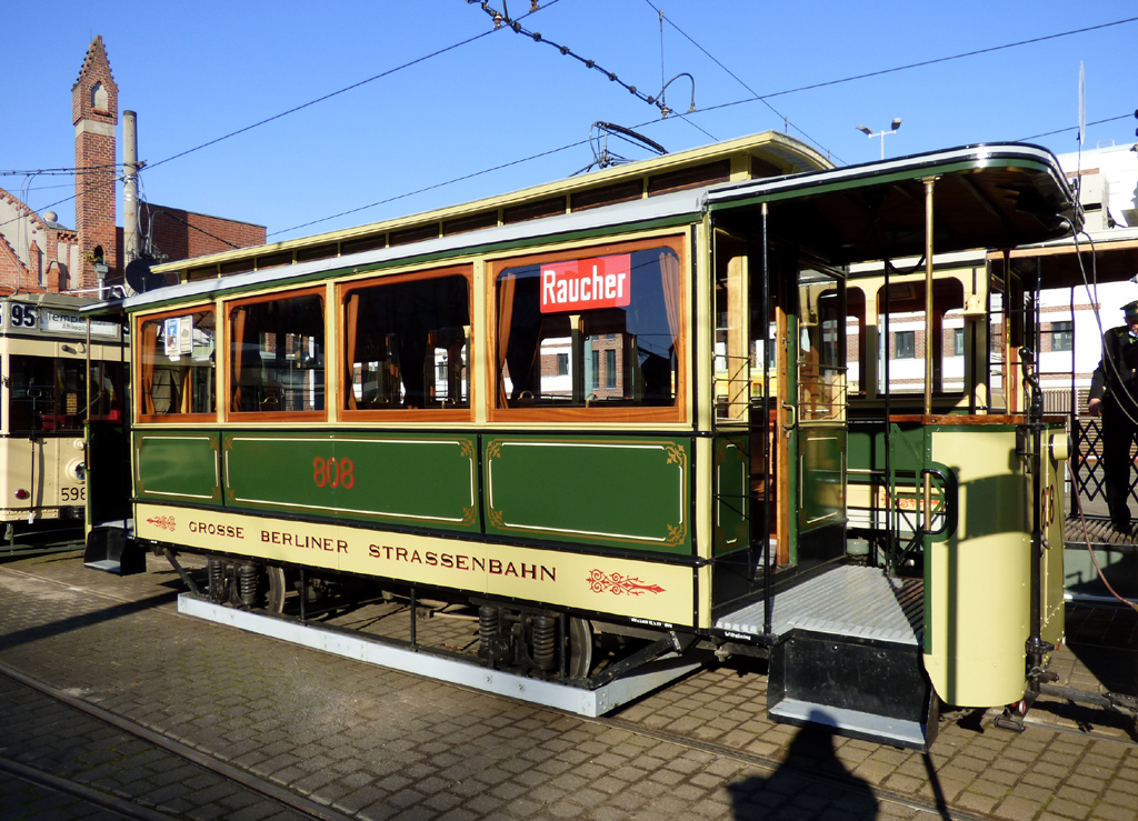 Berlin, 2-axle trailer car — 808; Berlin — Opening of the line Adlershof-Schöneweide, official farewell of Tatra trams