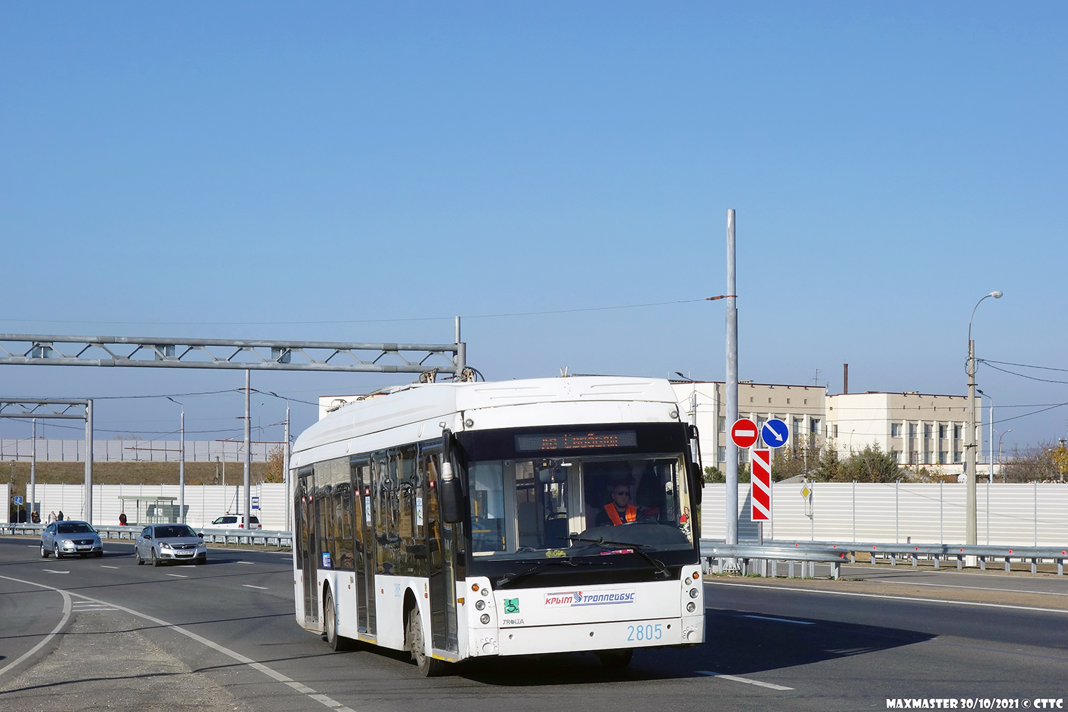 Крымский троллейбус, Тролза-5265.03 «Мегаполис» № 2805; Крымский троллейбус — Восстановление линии в посёлок Аэрофлотский; Крымский троллейбус — Движение троллейбусов без КС (автономный ход)