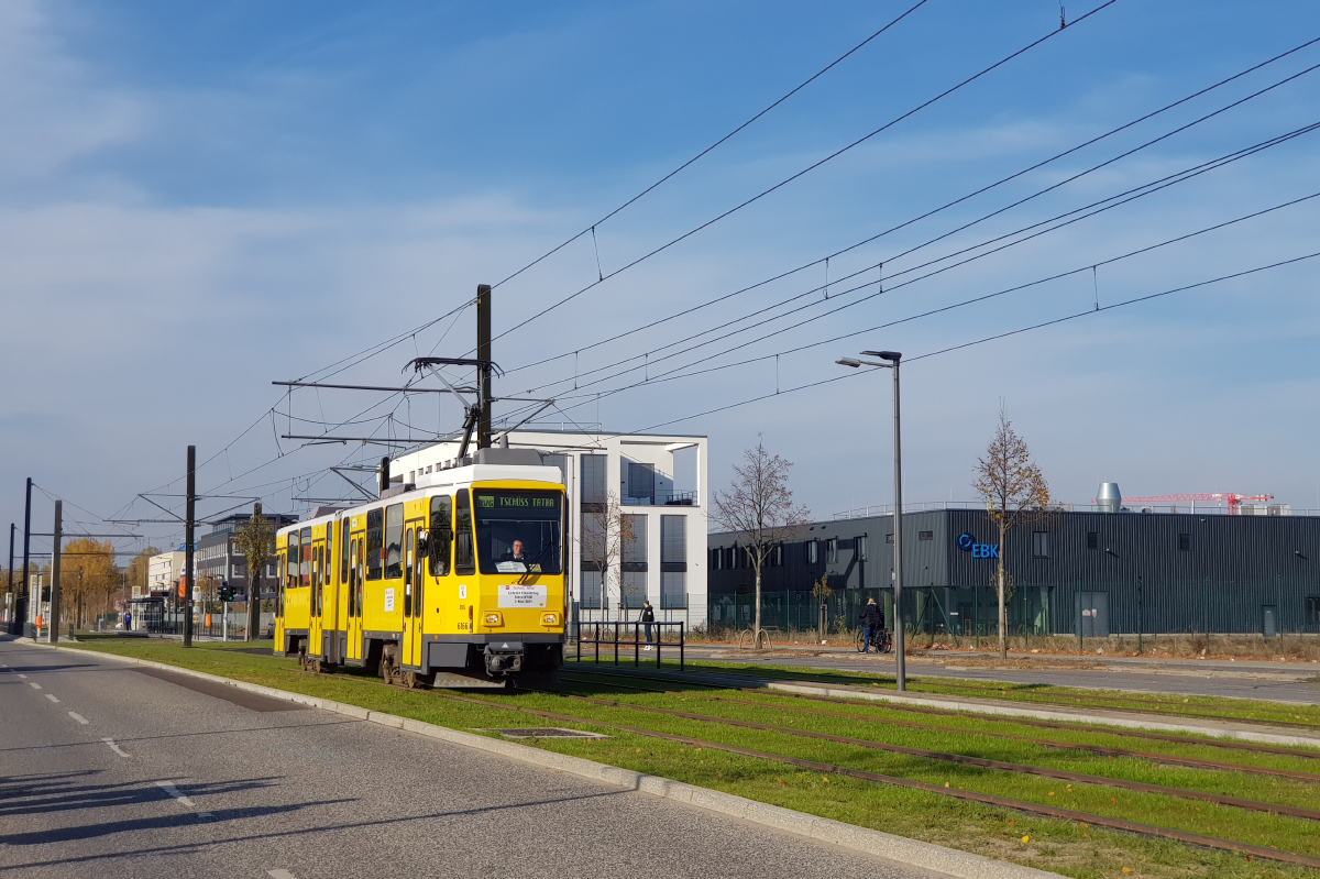 Berlin, Tatra KT4DM Nr. 6166; Berlin — Eröffnung der Linie Adlershof-Schöneweide, offizieller Tatra-Abschied