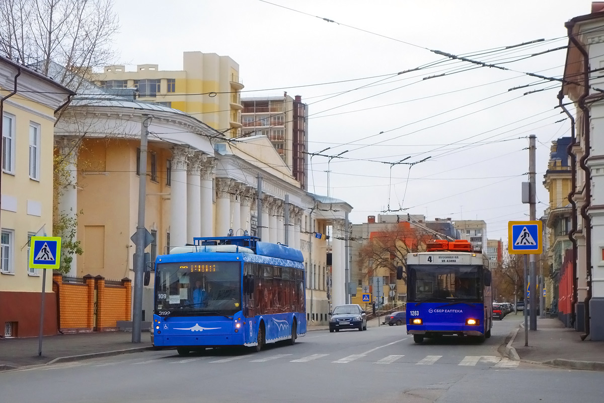 Энгельс, Тролза-5265.00 «Мегаполис» № 3199; Саратов, Тролза-5275.05 «Оптима» № 1263