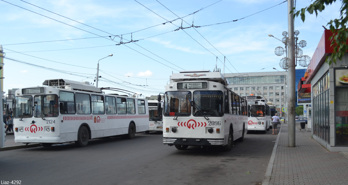 Krasznojarszk, ZiU-682 GOH Ivanovo — 2096; Krasznojarszk, ZiU-682 GOH Krasnoyarsk — 2124; Krasznojarszk, Trolza-5275.05 “Optima” — 1001