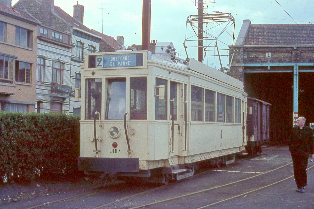 Кортрейк, SNCV Standard деревянный моторный № 9817; Береговой трамвай — Исторические фотографии — Электрический трамвай (другие виды трамваев)