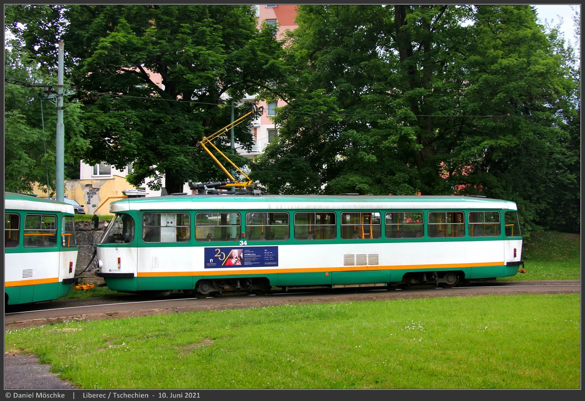 Либерец ― Яблонец-над-Нисой, Tatra T3R.PV № 34; Либерец ― Яблонец-над-Нисой — Последние недели узкоколейки, 2021 г.