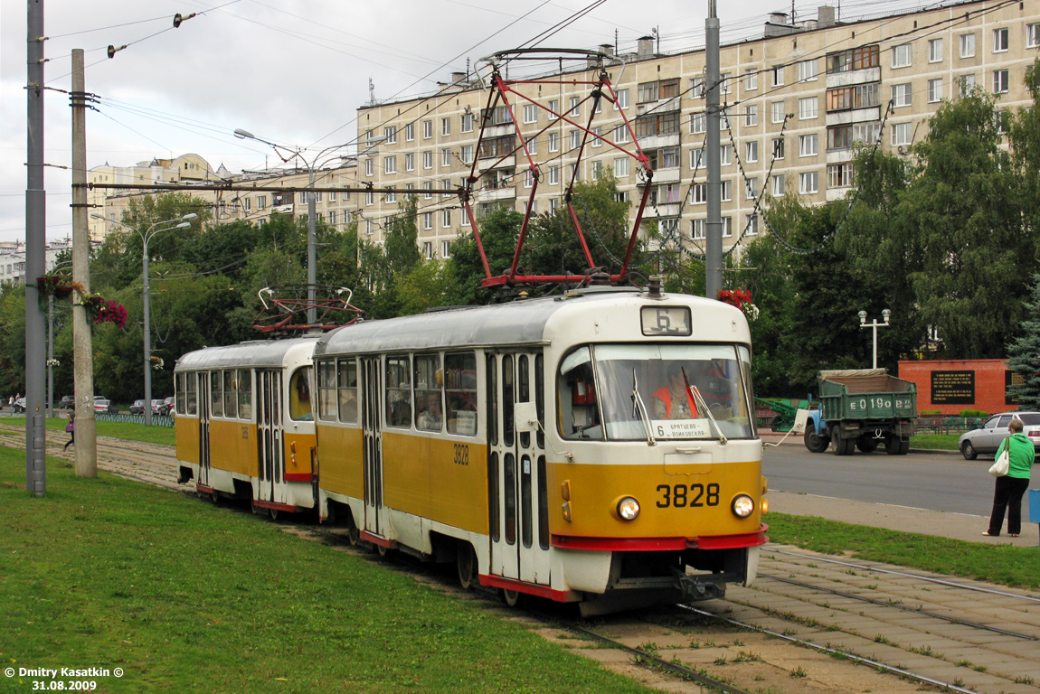 Москва, Tatra T3SU № 3828