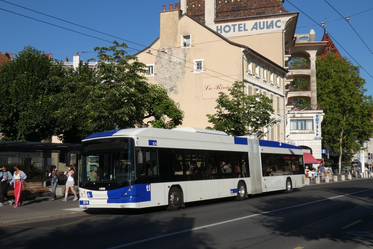 Лозанна, Hess SwissTrolley 4 (BGT-N2D) № 874