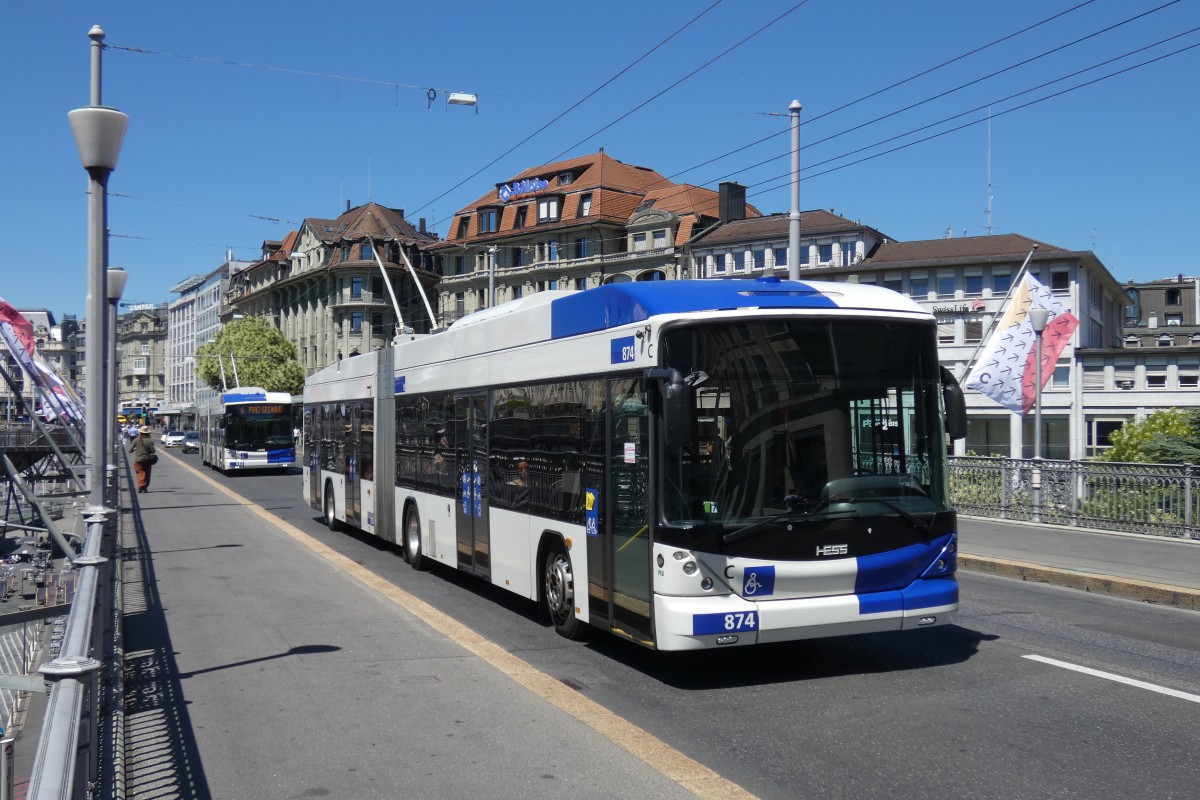 Лозанна, Hess SwissTrolley 4 (BGT-N2D) № 874