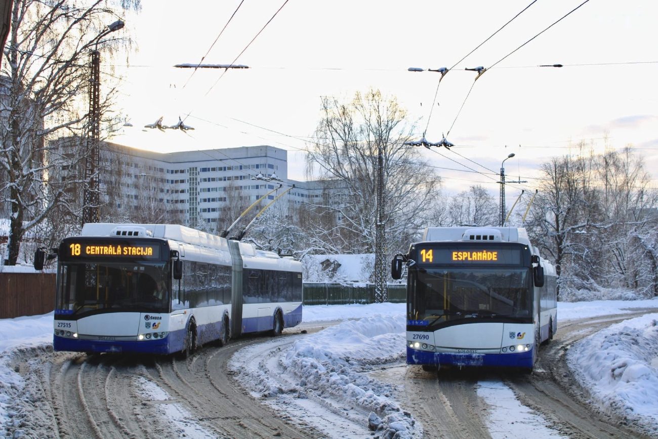 Рига, Škoda 27Tr Solaris III № 27515; Рига, Škoda 27Tr Solaris III № 27690