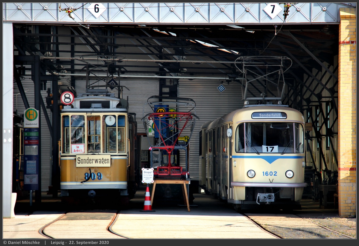 Leipzig, Leipzig 2-axle motor car Br. 809; Leipzig, Tatra T4D Br. 1602