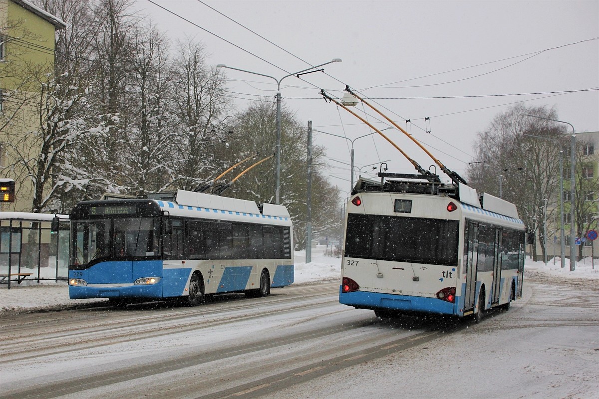 Tallinn, Solaris Trollino II 12 Ganz — 327; Tallinn, Solaris Trollino II 12 Ganz — 329