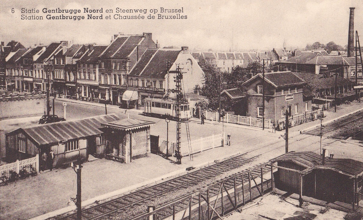 Гент — The old railway crossing in Gentbrugge; Гент — Старые фотографии (ETG/MIVG)