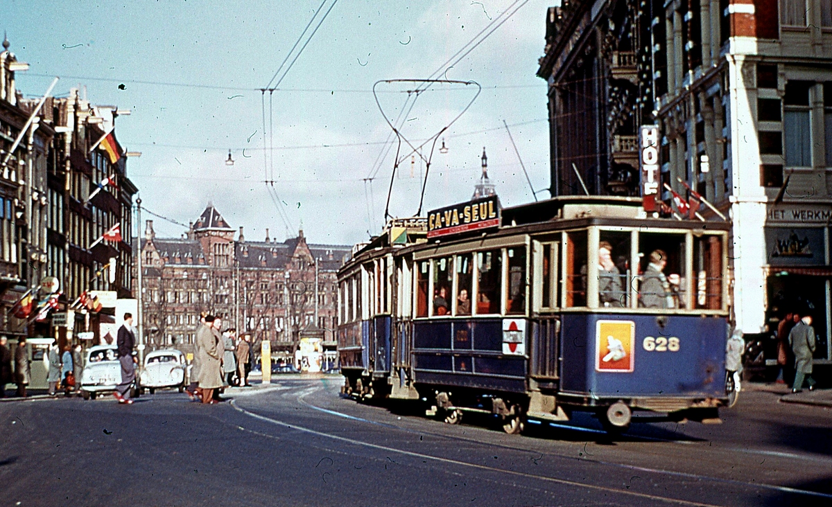 Амстердам, Двухосный прицепной Werkspoor № 628; Амстердам — Старые фотографии Амстердам, Двухосный прицепной Werkspoor № 628; Амстердам — Старые фотографии