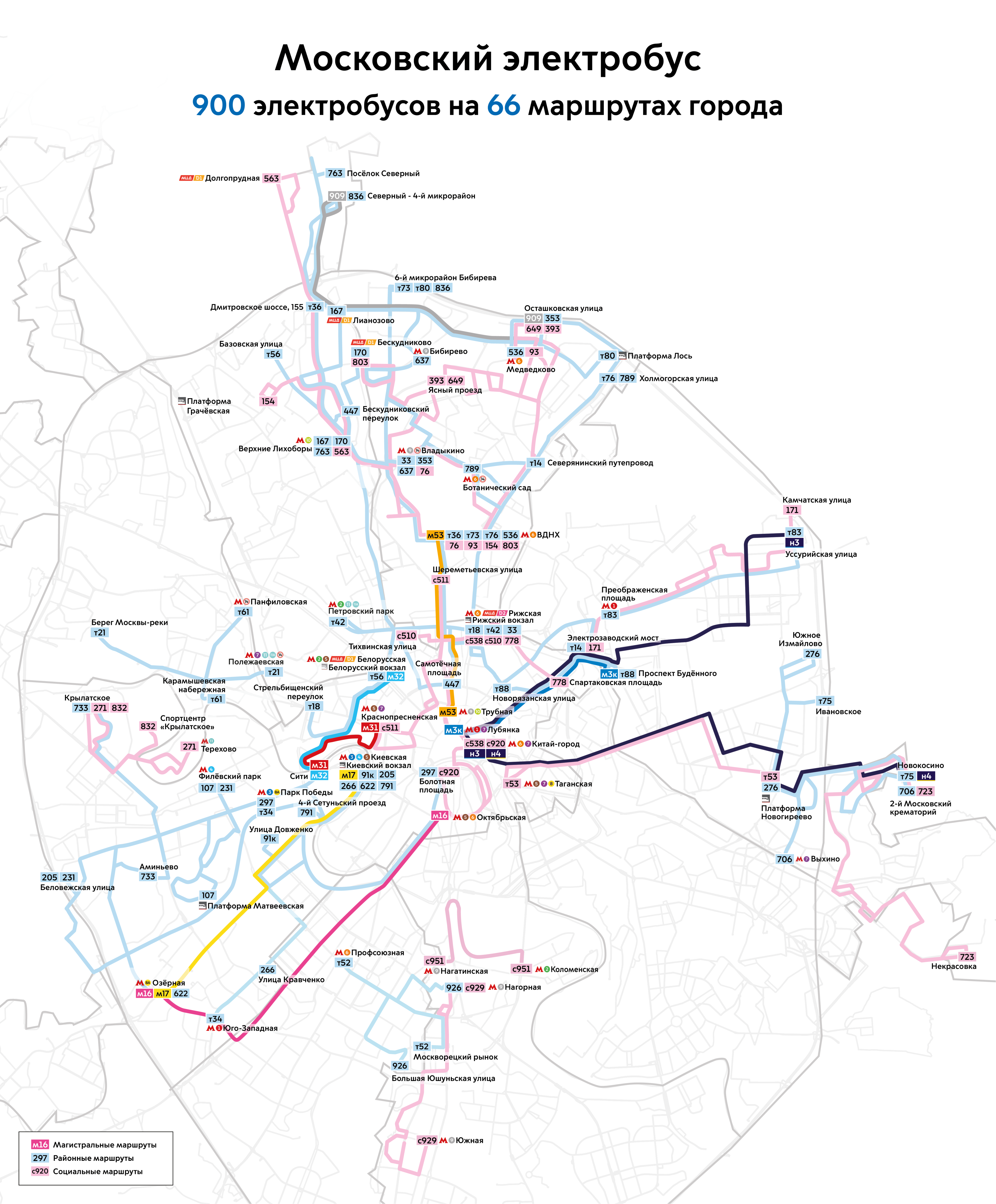 Москва — Схемы маршрутов электробуса