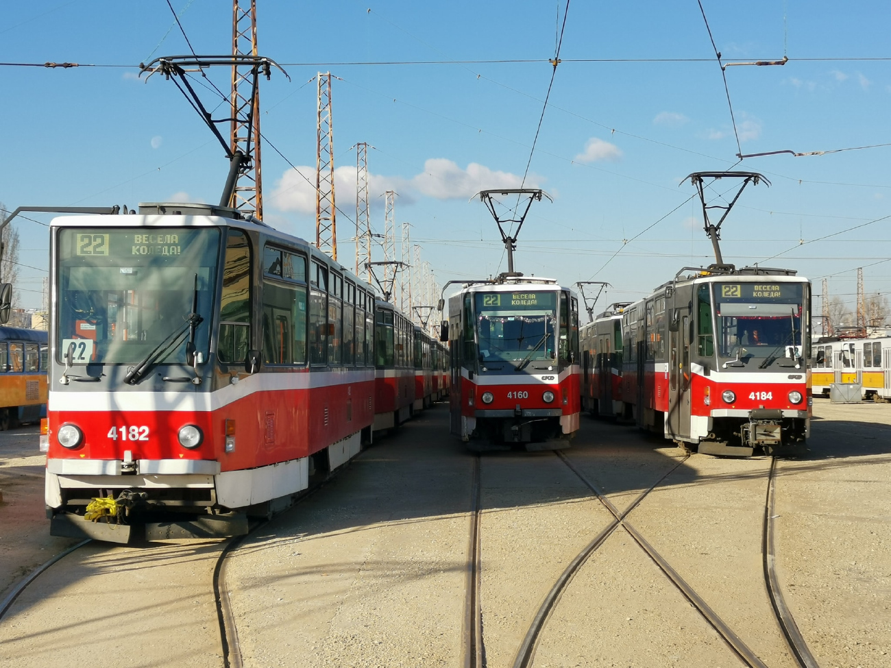 Sofia, Tatra T6A5 # 4182; Sofia, Tatra T6A5 # 4160; Sofia, Tatra T6A5 # 4184