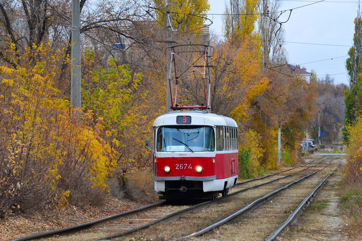 Волгоград, Tatra T3SU (двухдверная) № 2674