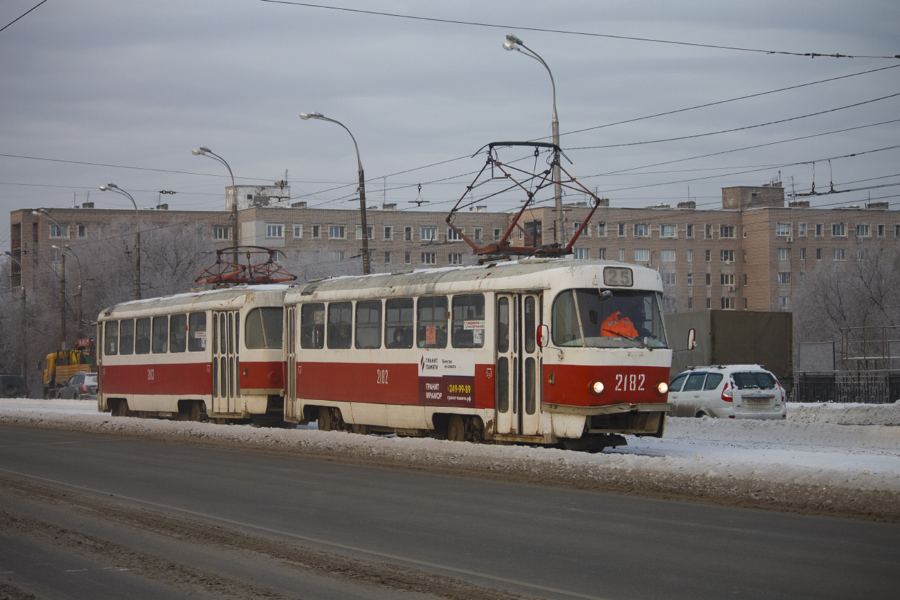 Самара, Tatra T3SU (двухдверная) № 2182