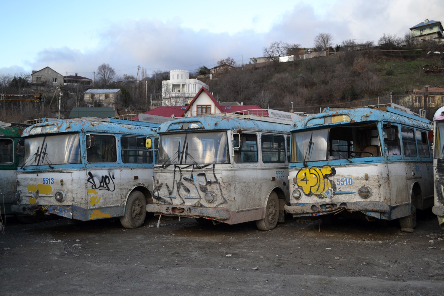 Крымский троллейбус, Škoda 9Tr19 № 5513; Крымский троллейбус, Škoda 9Tr21 № 5550; Крымский троллейбус, Škoda 9Tr19 № 5510
