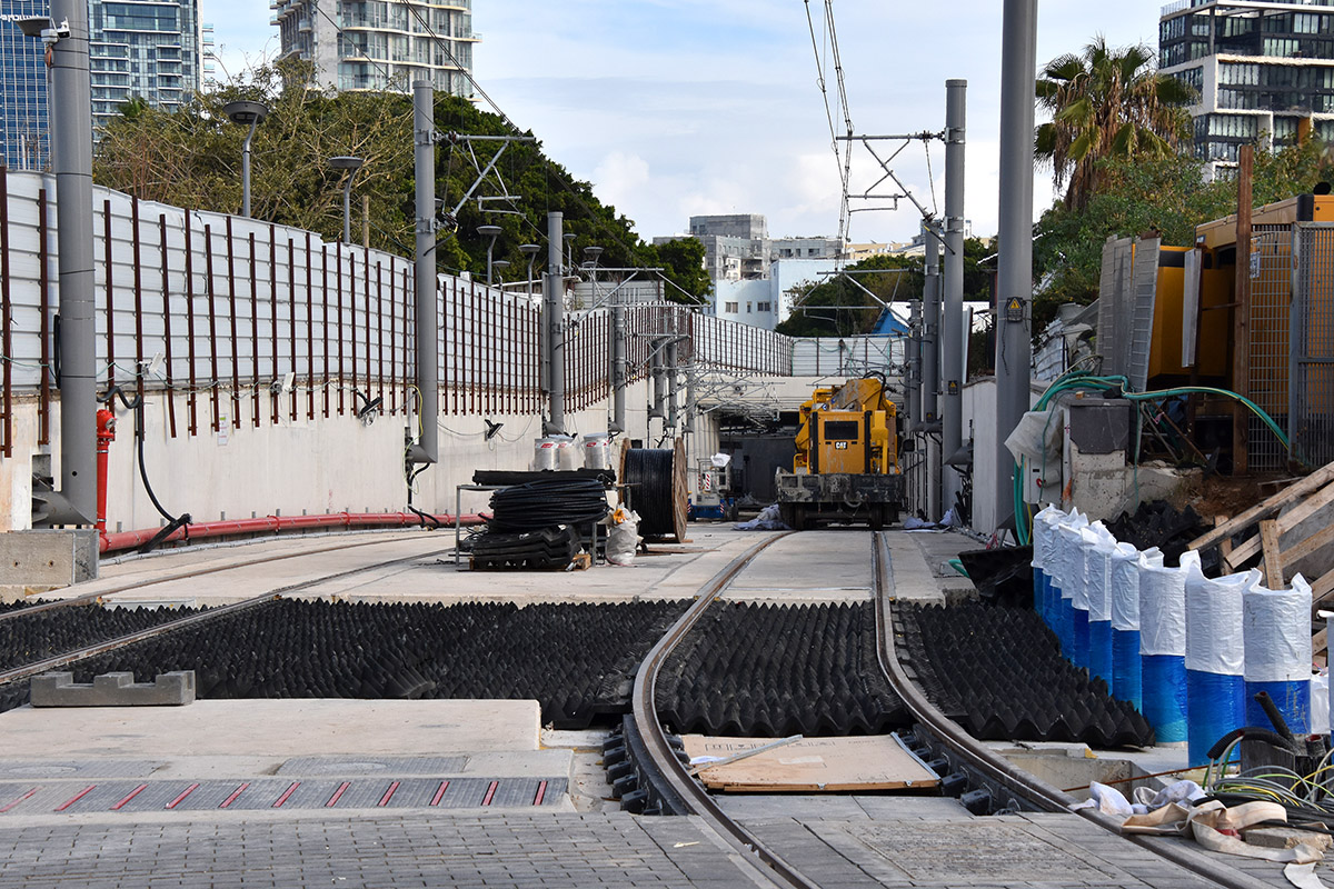 Tel Avivas — Construction of the red line Light Rail
