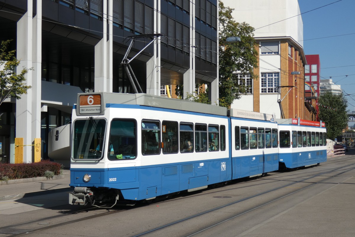 Zurich, SWS/SWP/BBC Be 4/6 "Tram 2000" № 2022
