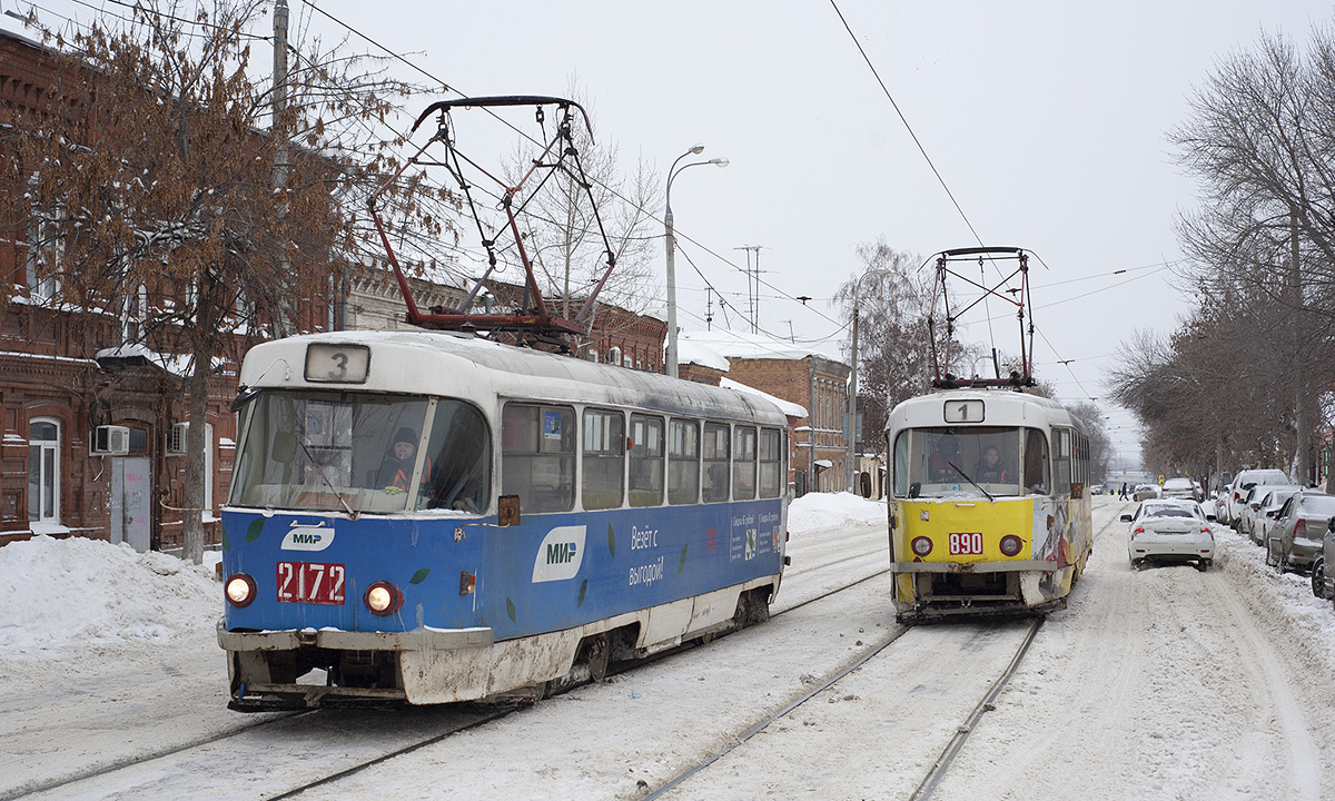 Samara, Tatra T3SU č. 2172; Samara, Tatra T3SU č. 890 Samara, Tatra T3SU č. 2172; Samara, Tatra T3SU č. 890