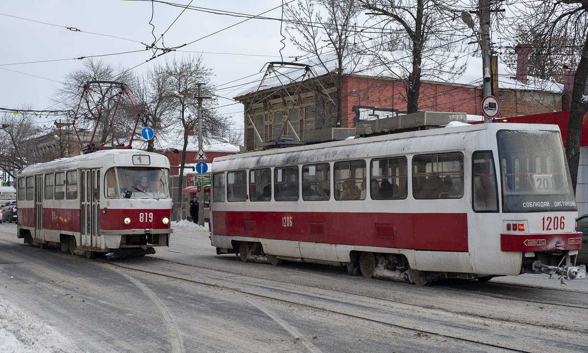 Самара, Tatra T3SU № 819; Самара, Tatra T3RF № 1206