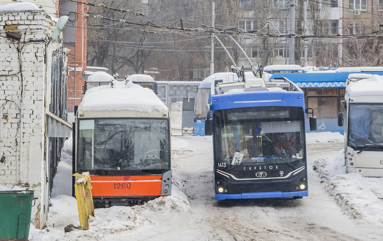 Саратов, Тролза-5265.00 «Мегаполис» № 1260; Саратов, ПКТС-6281.00 «Адмирал» № 1413