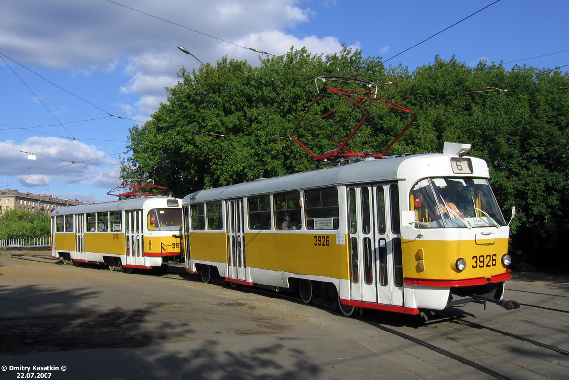 Москва, Tatra T3SU № 3926