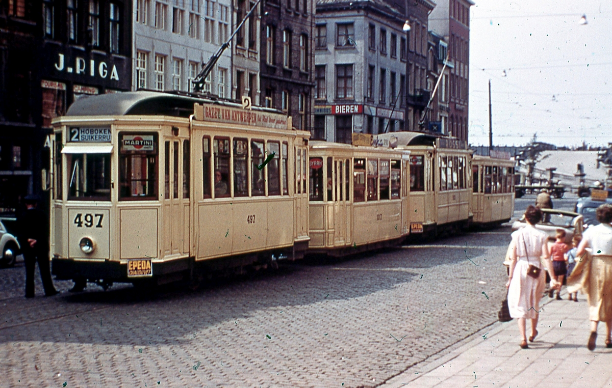Antwerpen, Energie 2-axle motor car # 497; Antwerpen — Old photos (city trams Antwerpen 1873 — 1959)