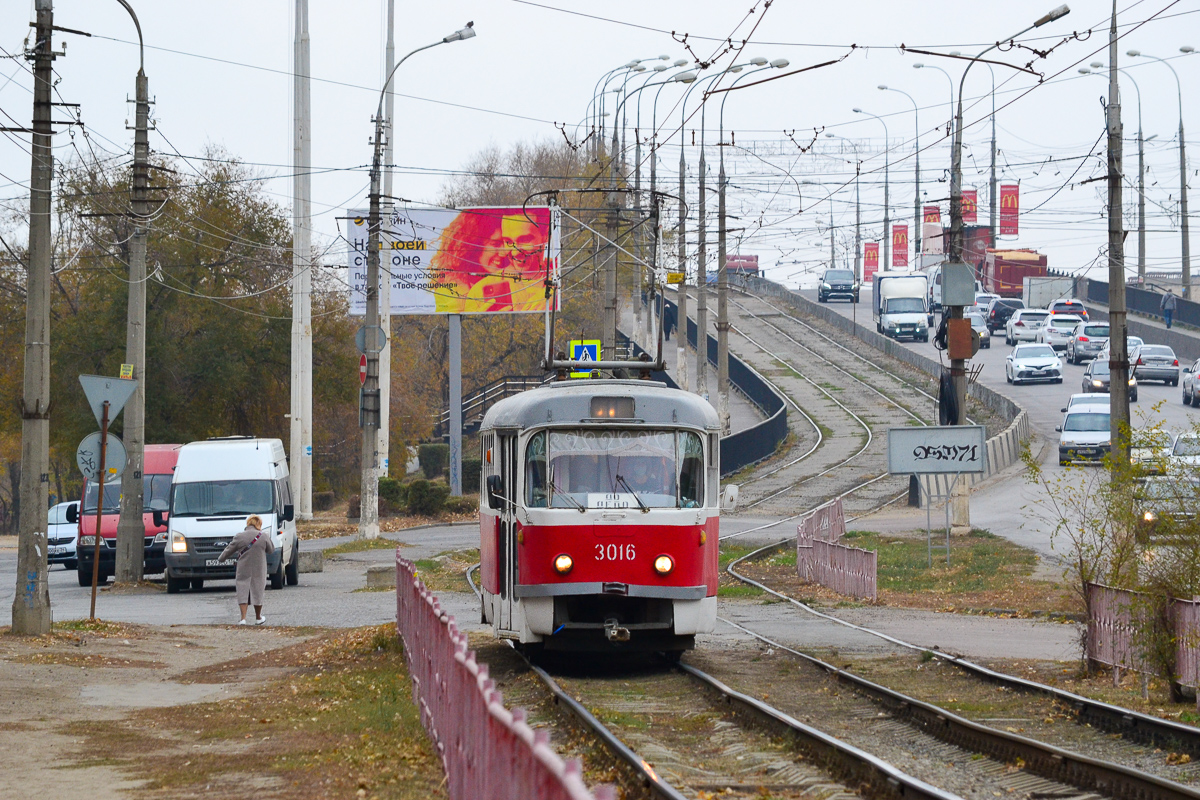 Волгоград, Tatra T3SU (двухдверная) № 3016