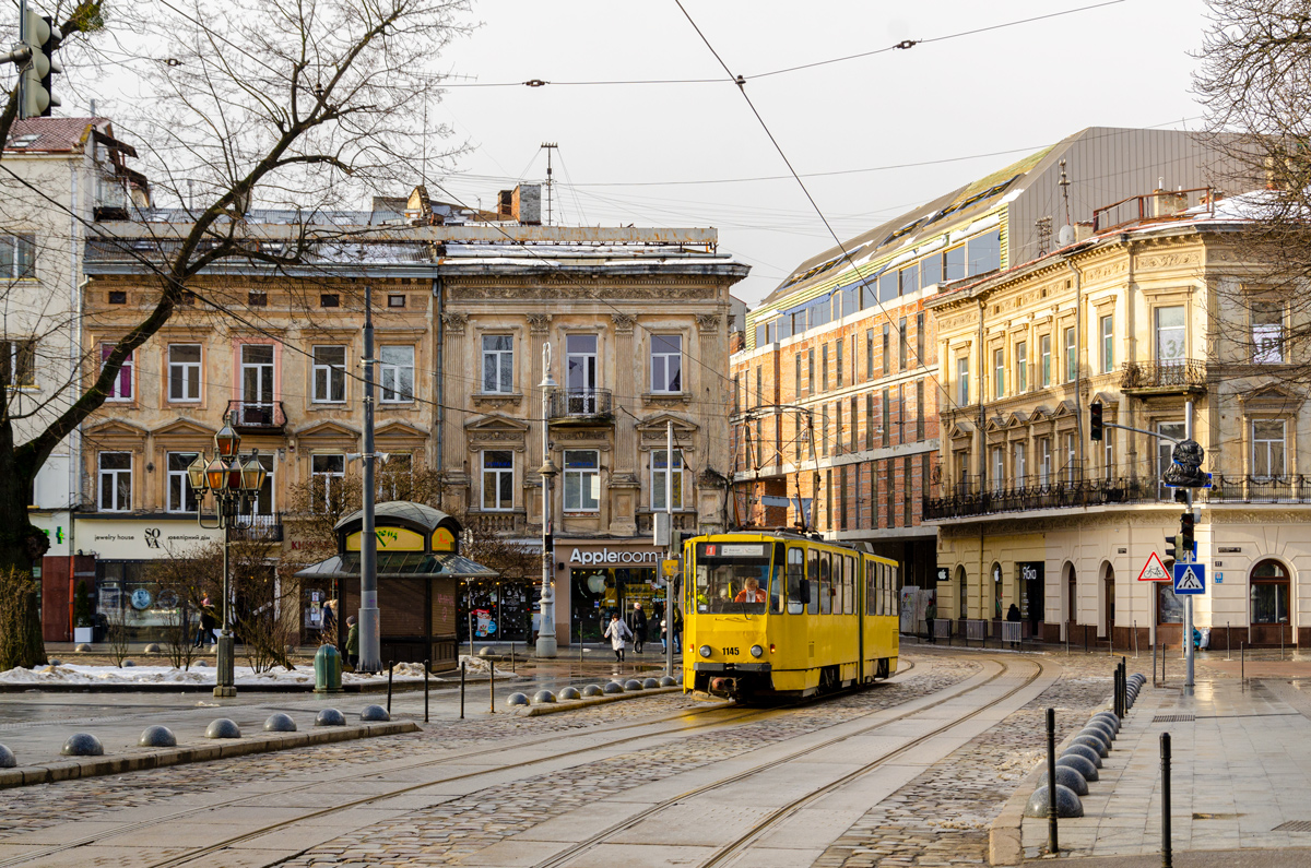 Львов, Tatra KT4SU № 1145; Львов — Трамвайные линии и инфраструктура
