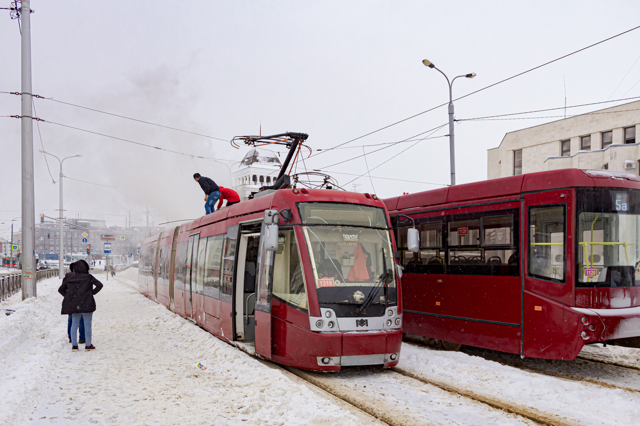 Kazan, BKM 84300M Br. 1318; Kazan — Burning trams
