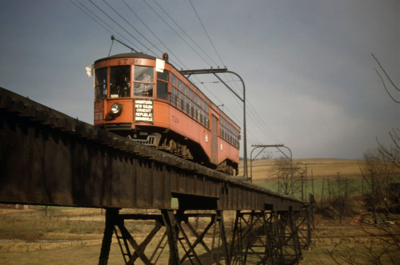 Западная Пенсильвания, Четырёхосный моторный West Penn № 720; Западная Пенсильвания — 05.02.1950 — Последняя поездка по линии Юнионтаун–Мартин