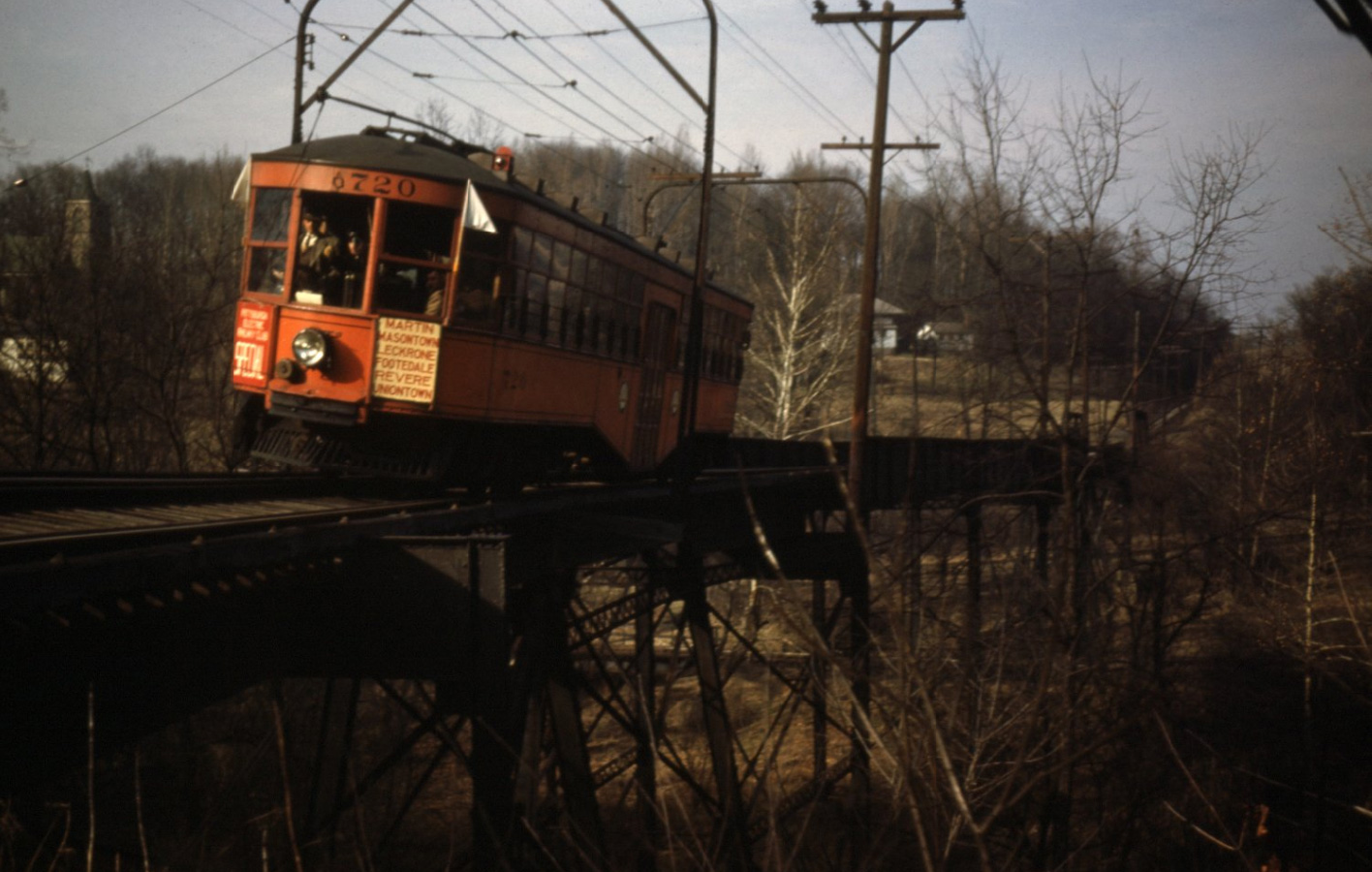 Западная Пенсильвания, Четырёхосный моторный West Penn № 720; Западная Пенсильвания — 05.02.1950 — Последняя поездка по линии Юнионтаун–Мартин