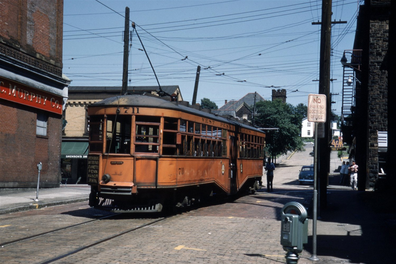 Западная Пенсильвания, Четырёхосный моторный Cincinnati № 711; Западная Пенсильвания — 13.07.1952 — Последняя поездка по линии Ирвин–Гринсберг