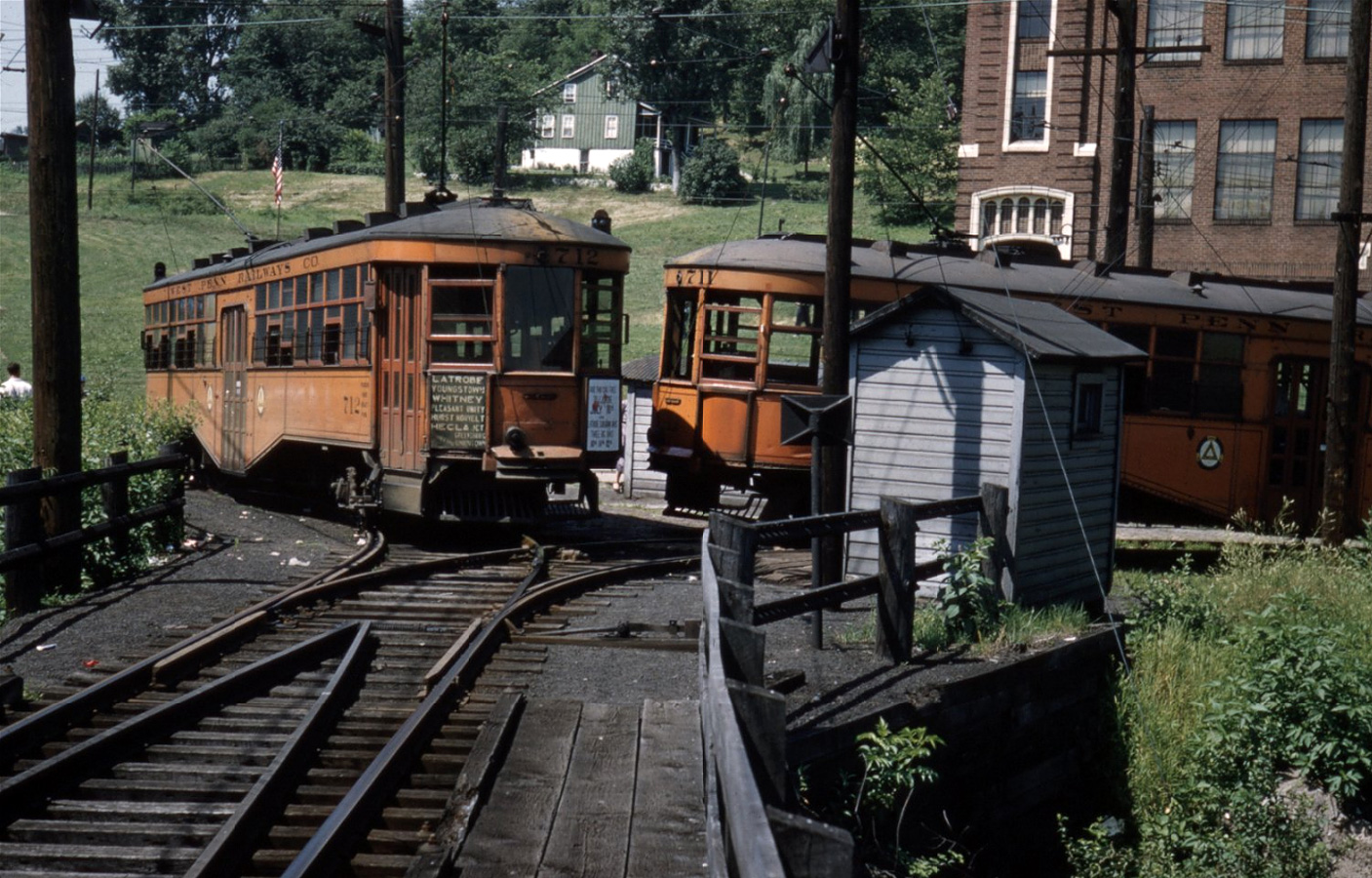 Западная Пенсильвания, Четырёхосный моторный Cincinnati № 712; Западная Пенсильвания, Четырёхосный моторный Cincinnati № 711; Западная Пенсильвания — 13.07.1952 — Последняя поездка по линии Ирвин–Гринсберг