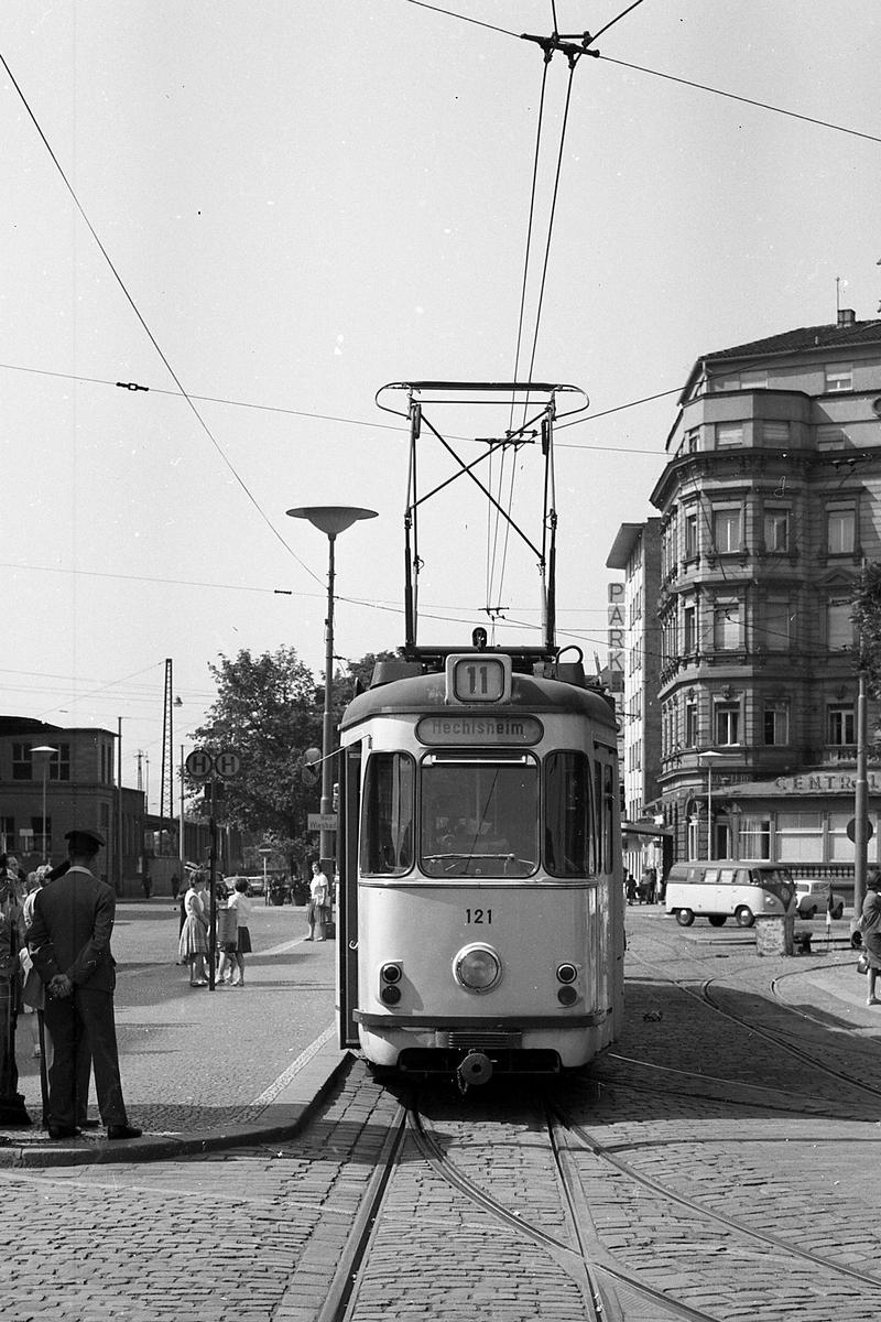Майнц, Westwaggon GT6 № 121; Майнц — Старые фотографии — трамвай