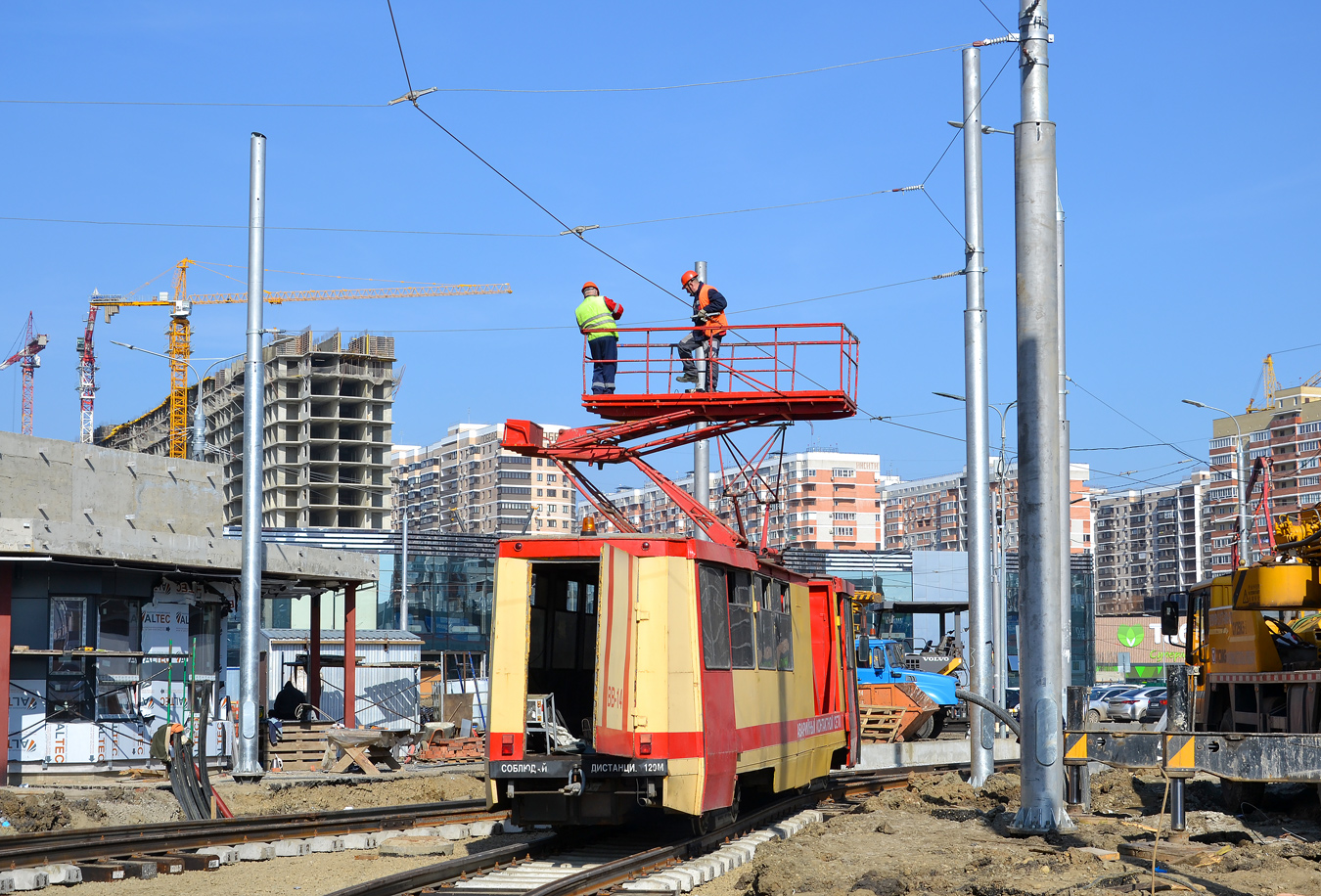 Krasnodar, 71-605 (KTM-5M3) N°. ВВ-14; Krasnodar — New tram line on Moskovskaya street