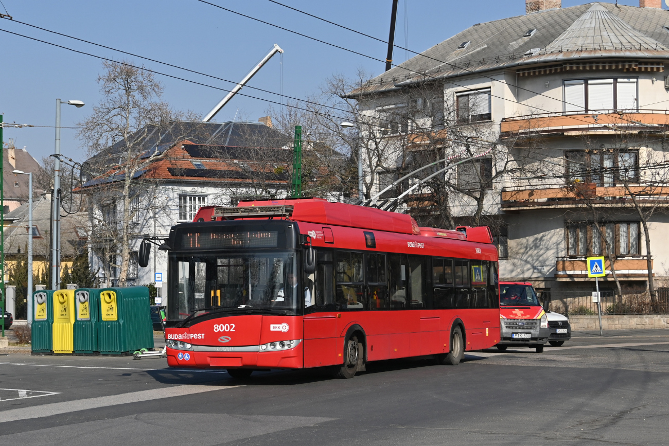 Будапешт, Solaris Trollino III 12 Škoda № 8002