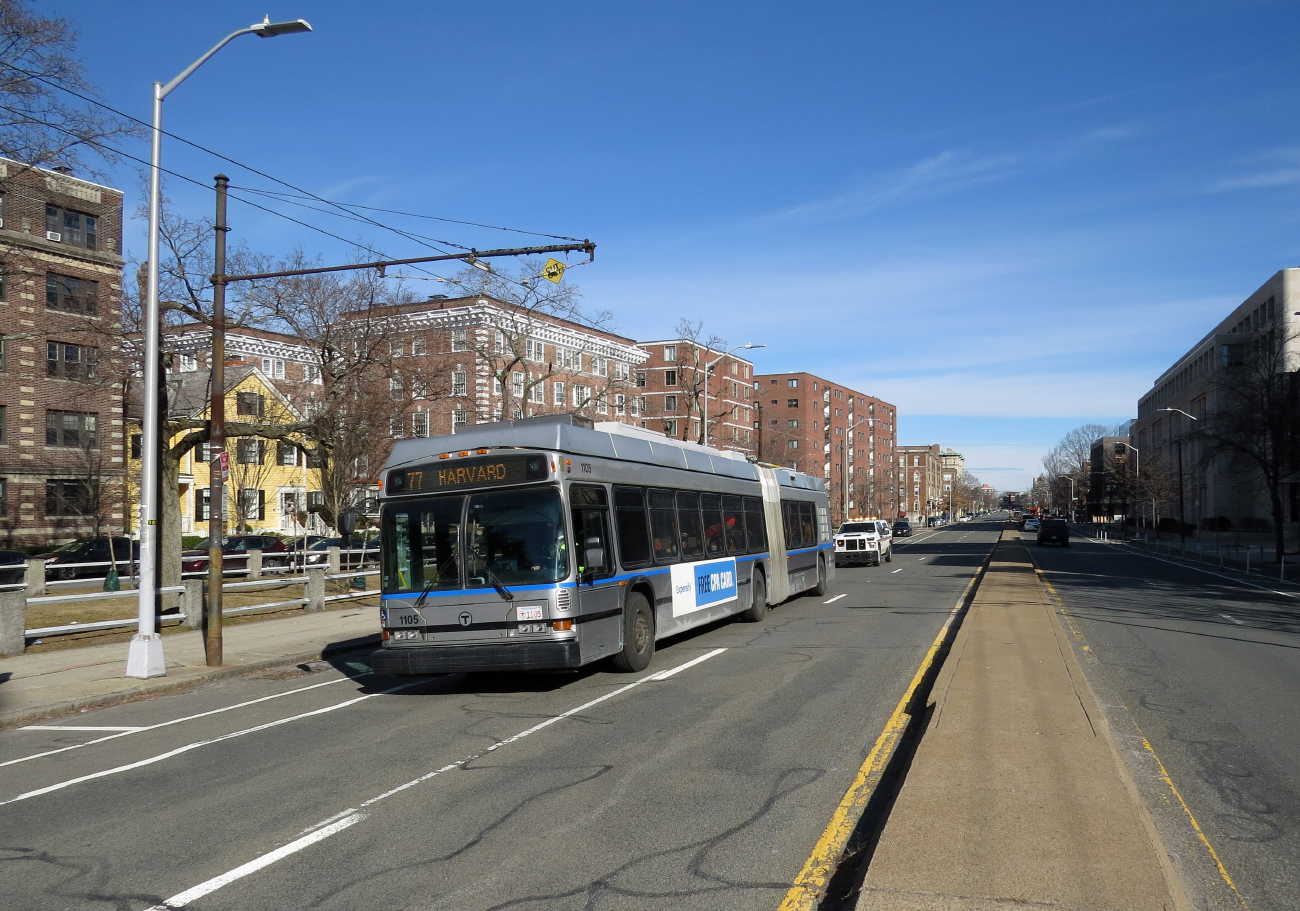 Boston, Neoplan DMA-460LF # 1105; Boston — Farewell to Cambridge Trolleybuses — Fantrip 19.02.2022