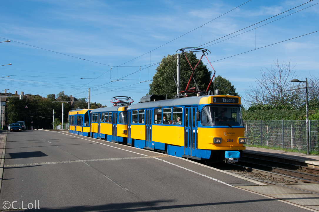 Leipzig, Tatra T4D-M1 № 2118; Leipzig, Tatra T4D-M2 № 2089; Leipzig, Bombardier 4NBWE № 942
