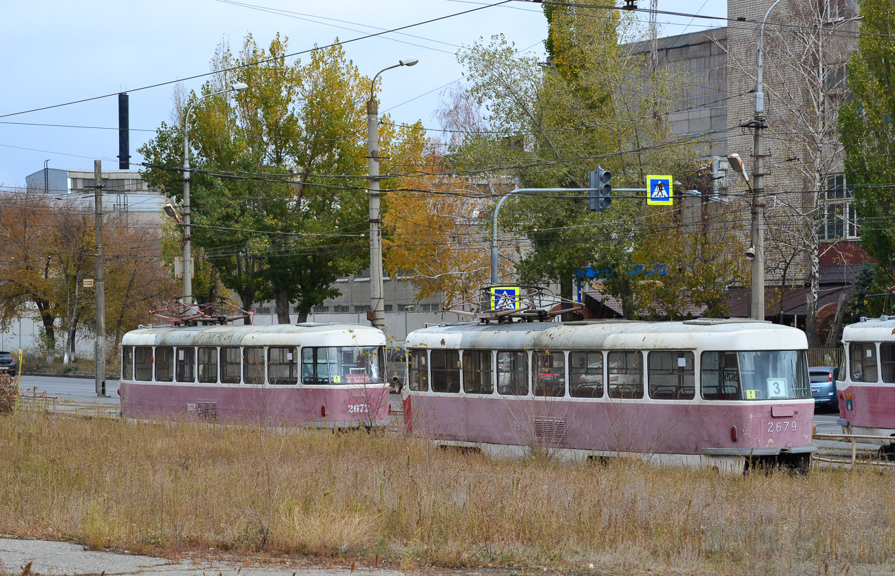 Волгоград, Tatra T3SU (двухдверная) № 2672; Волгоград, Tatra T3SU (двухдверная) № 2679