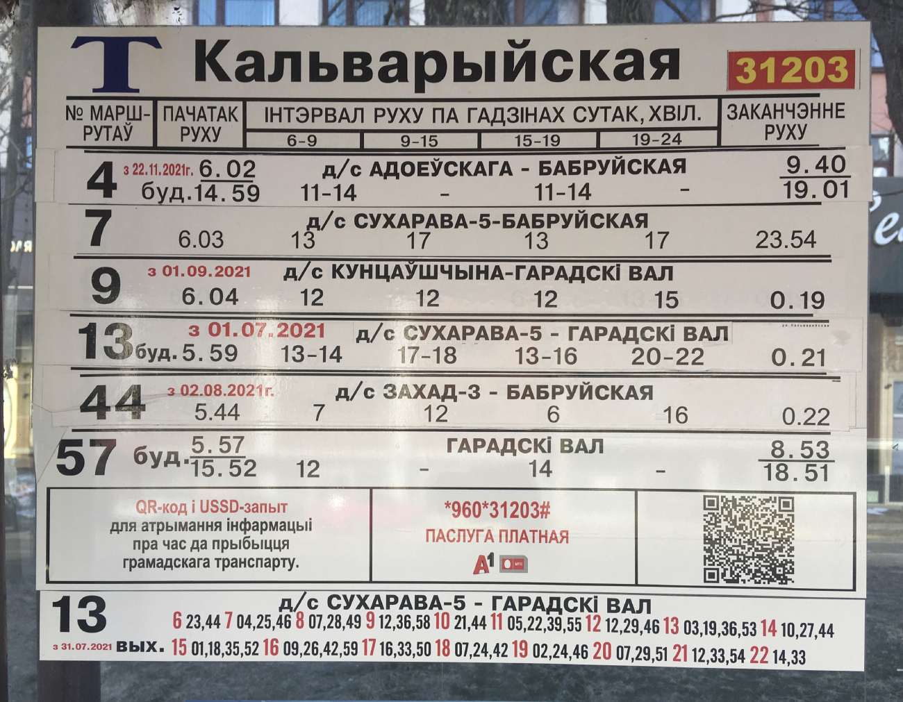 Мінск — Остановочные таблички