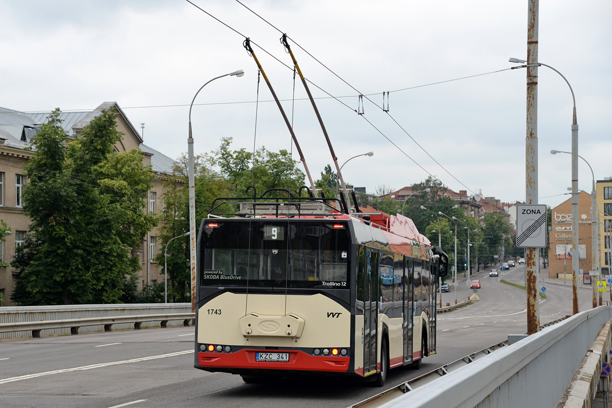 Вильнюс, Solaris Trollino IV 12 Škoda № 1743; Вильнюс — Временные плановые изменения движения