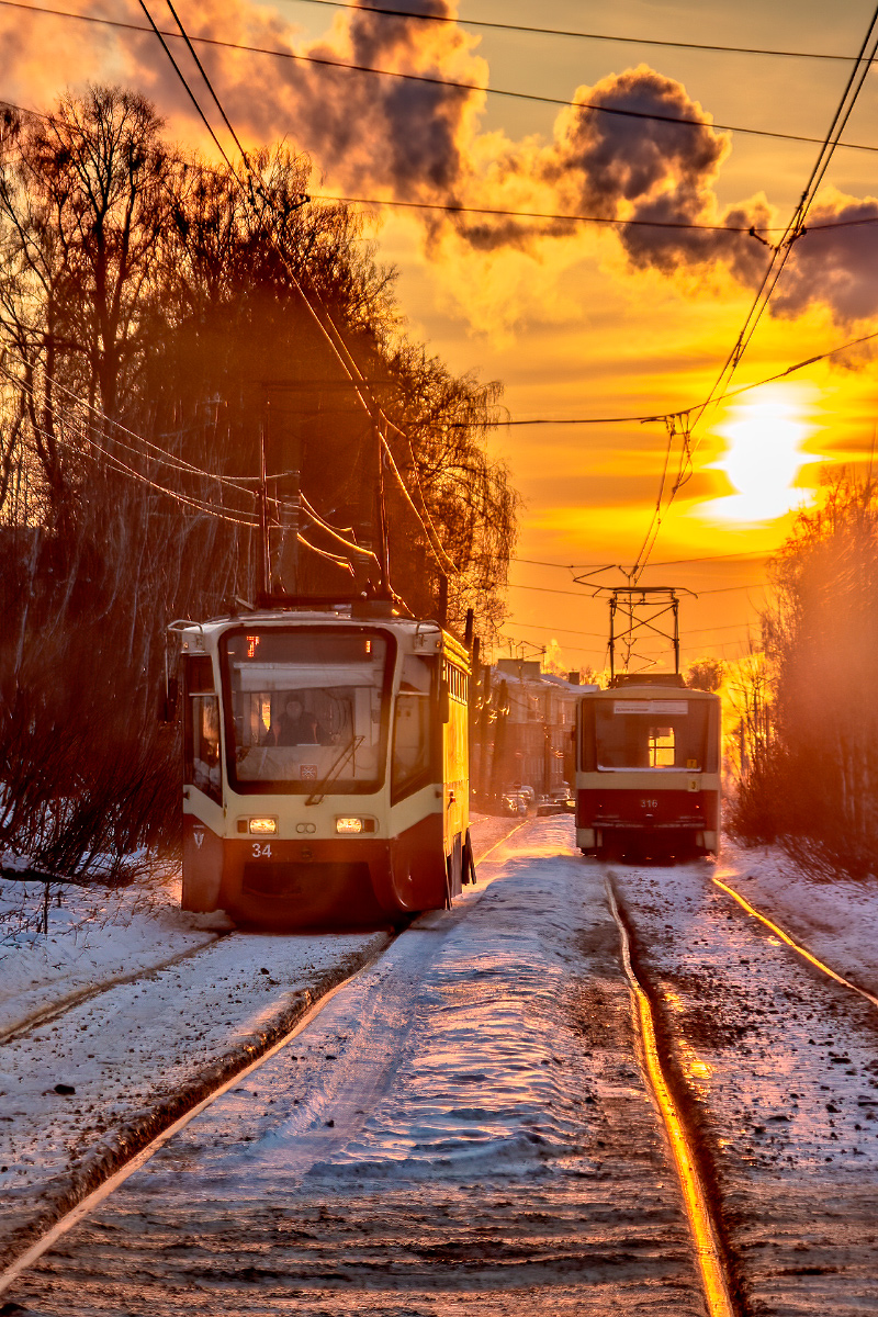 Тула, 71-619КТ № 34; Тула, Tatra T6B5SU № 316