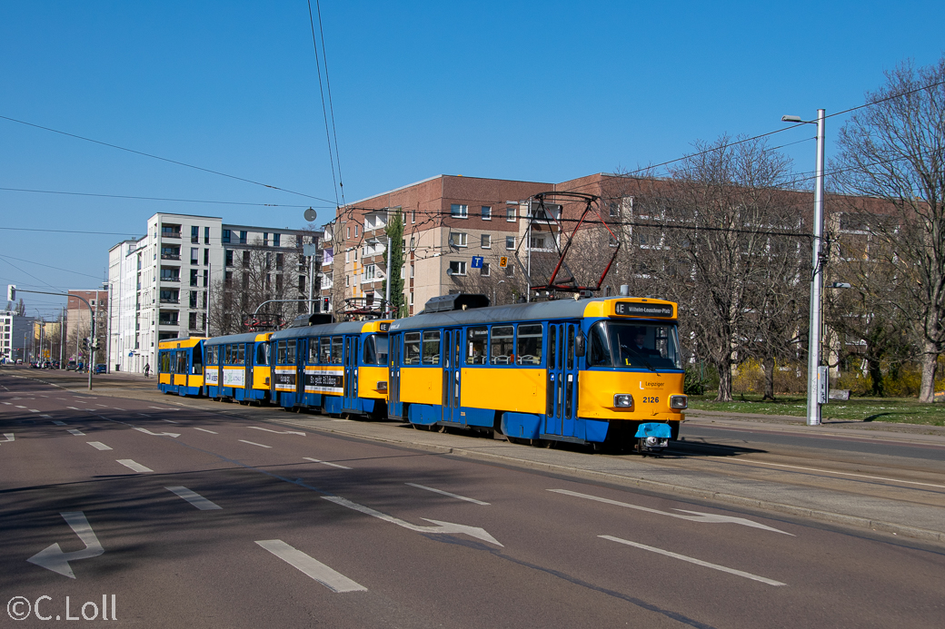 Лейпциг, Tatra T4D-M1 № 2126; Лейпциг, Tatra T4D-M1 № 2116; Лейпциг, Tatra T4D-M2 № 2060; Лейпциг, Bombardier 4NBWE № 942