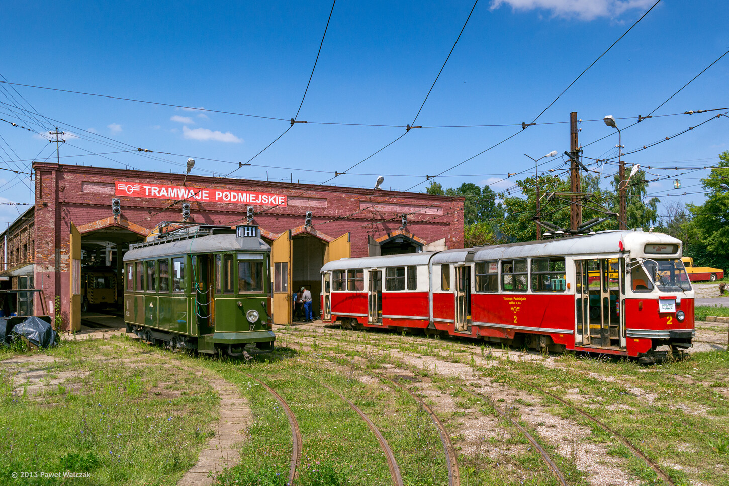 Łódź, Sanok SN1 № 17; Łódź, Konstal 803N № 2; Łódź — Brus depot