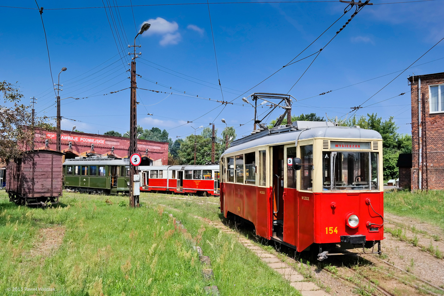 Лодзь, Konstal 5N № 154; Лодзь — депо Брус