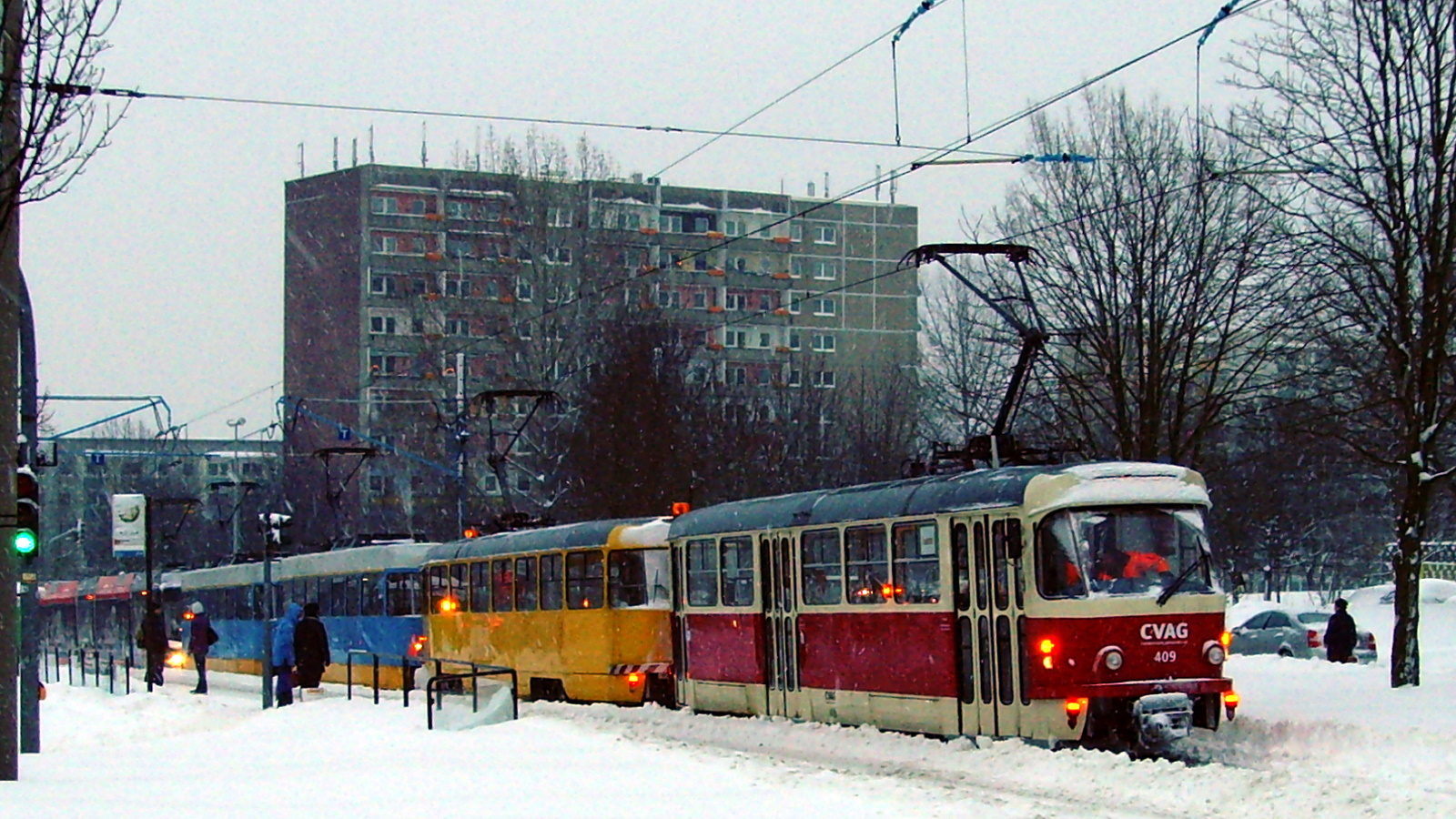 Хемниц, Tatra T3D № 409; Хемниц, Tatra T3DM № 521; Хемниц, Bombardier 6NGT-LDZ № 905 Хемниц, Tatra T3D № 409; Хемниц, Tatra T3DM № 521; Хемниц, Bombardier 6NGT-LDZ № 905