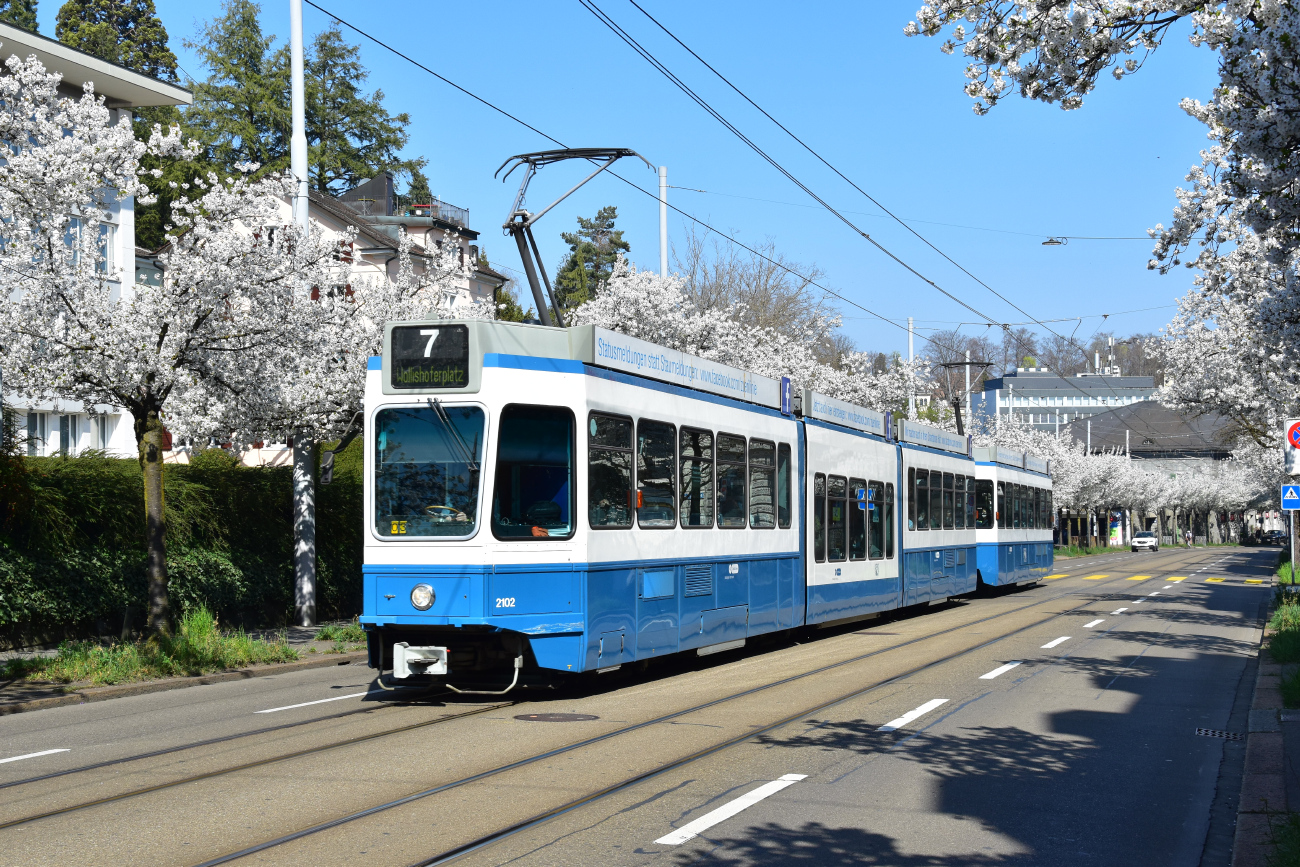 Curych, SWP/SIG/ABB Be 4/8 "Tram 2000 Sänfte" č. 2102
