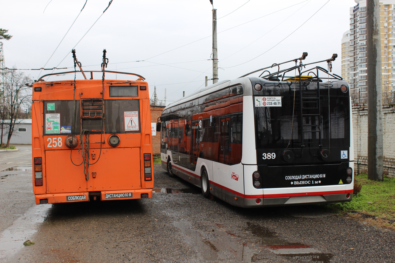 Краснодар, Тролза-5275.07 «Оптима» № 258; Краснодар, Алькор-5214 № 389